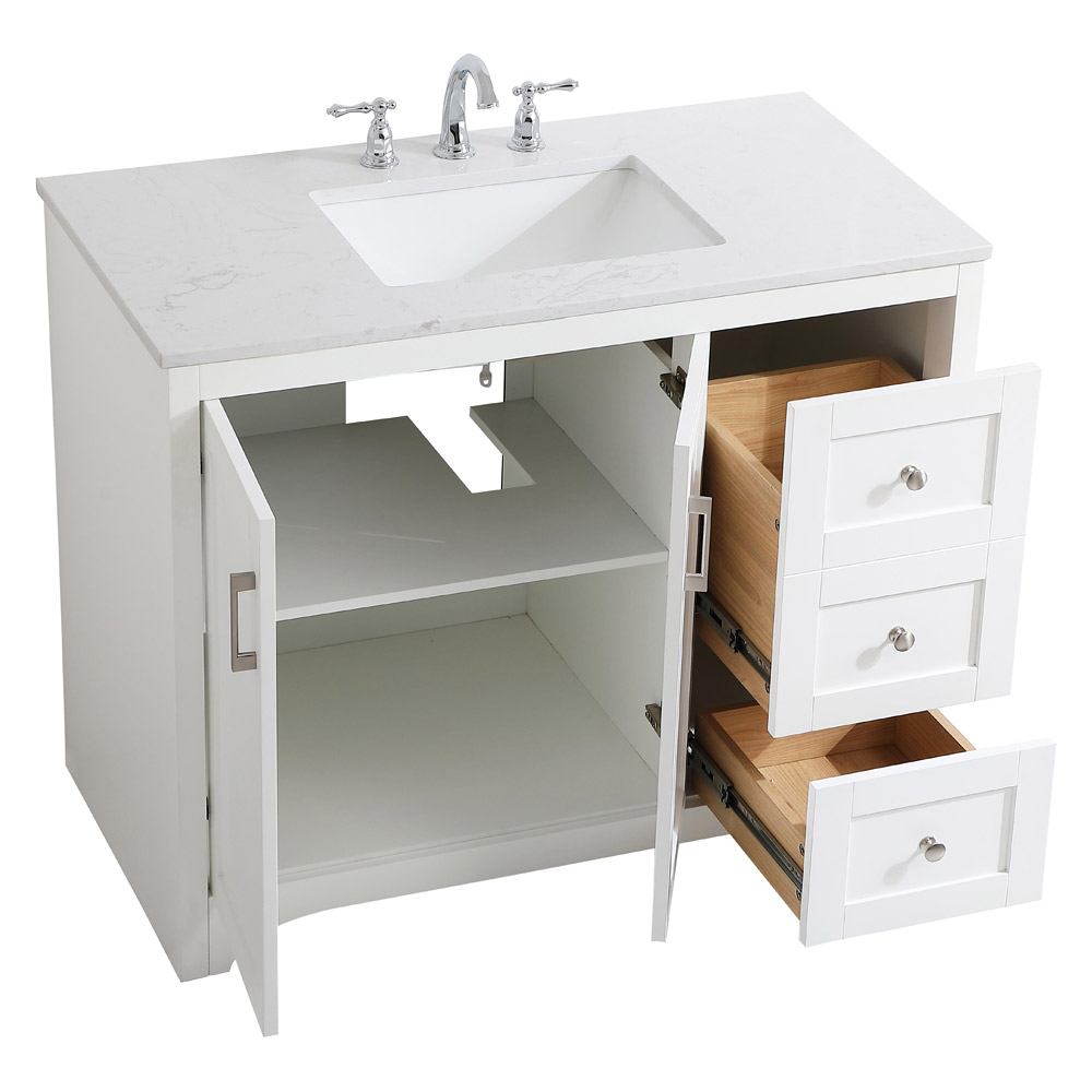 Elegant Bathroom Vanity - White (VF17042WH)