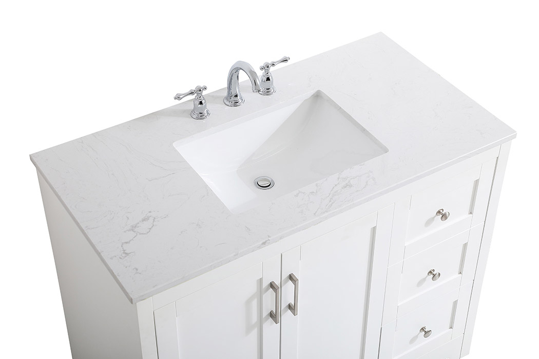 Elegant Bathroom Vanity - White (VF17042WH)