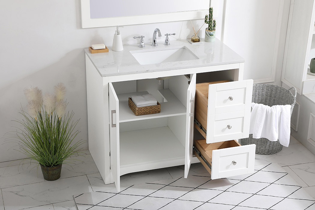 Elegant Bathroom Vanity - White (VF17042WH)