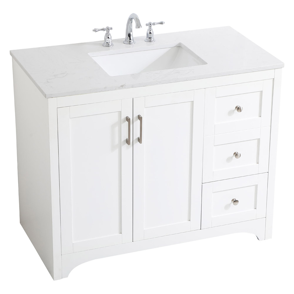 Elegant Bathroom Vanity - White (VF17042WH)