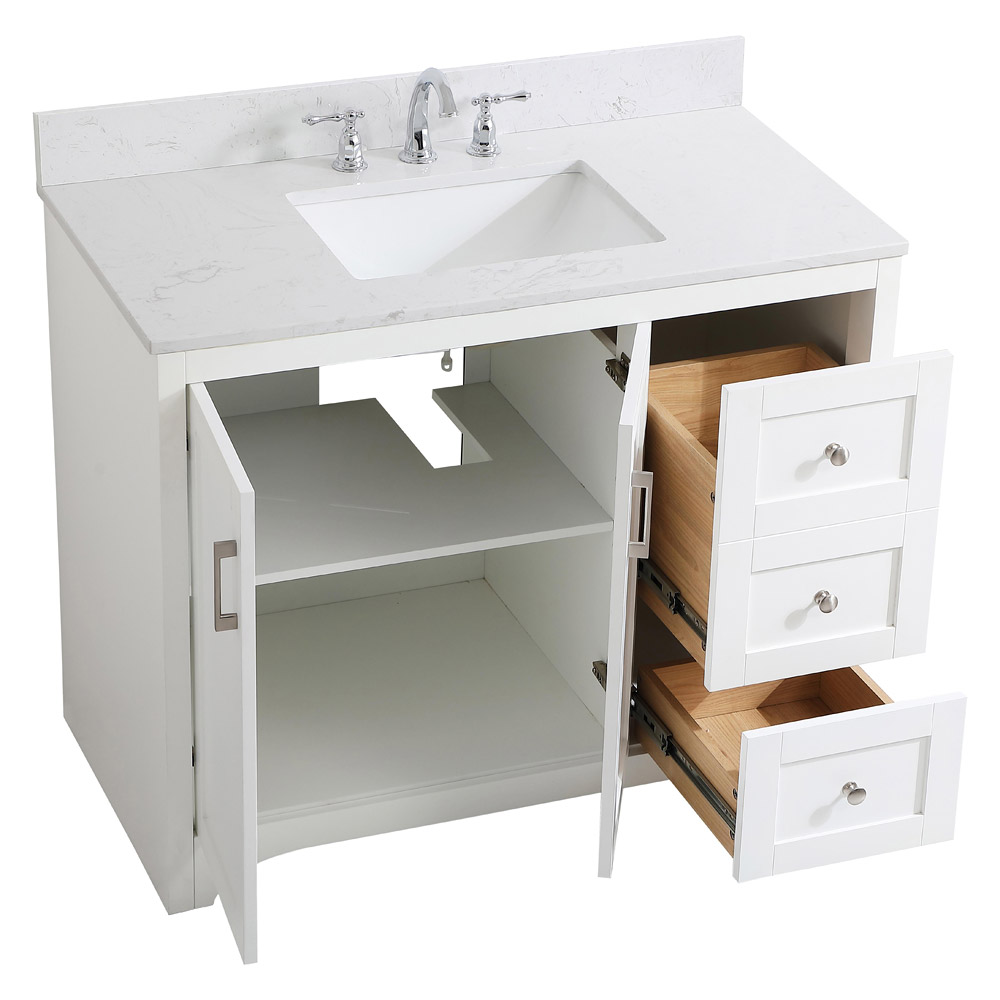 Elegant Bathroom Vanity - White (VF17042WH-BS)