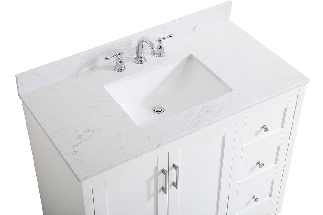 Elegant Bathroom Vanity - White (VF17042WH-BS)