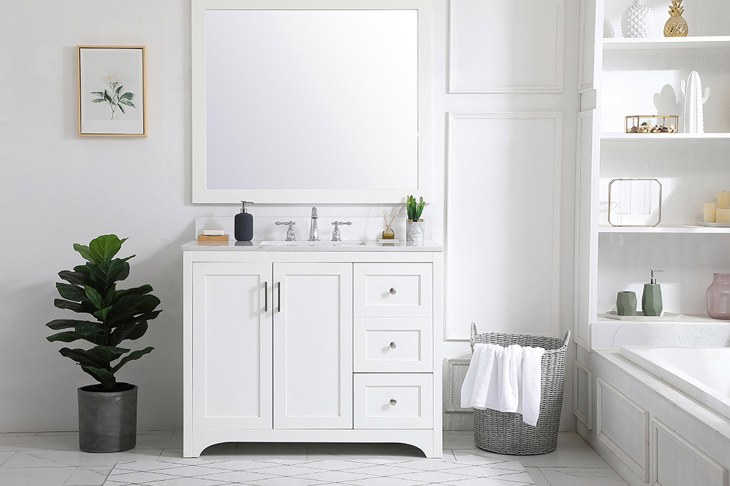 Elegant Bathroom Vanity - White (VF17042WH-BS)