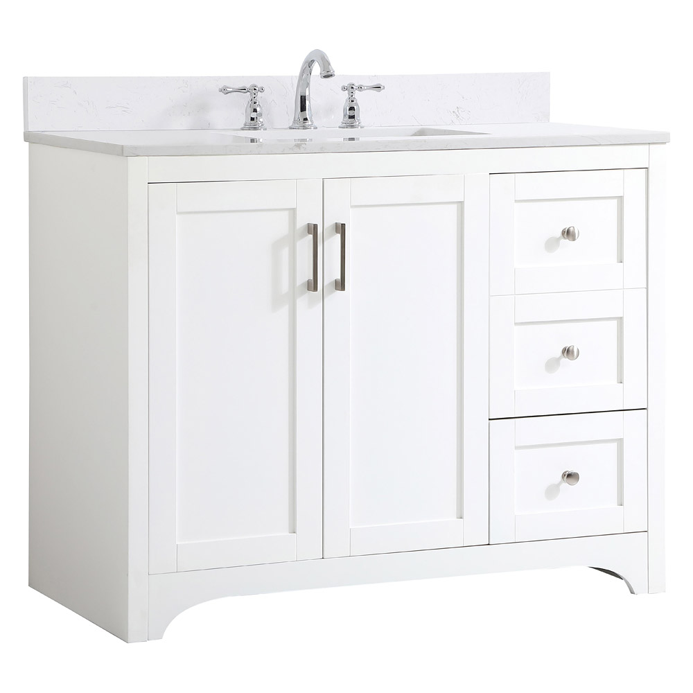 Elegant Bathroom Vanity - White (VF17042WH-BS)