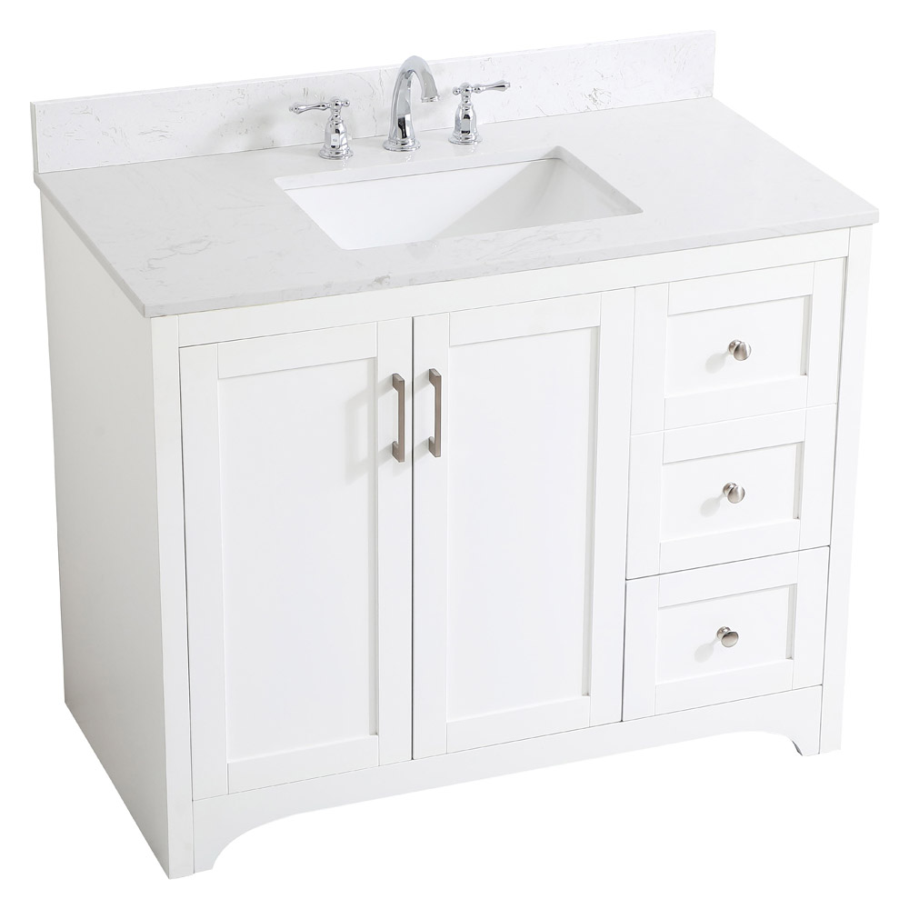 Elegant Bathroom Vanity - White (VF17042WH-BS)