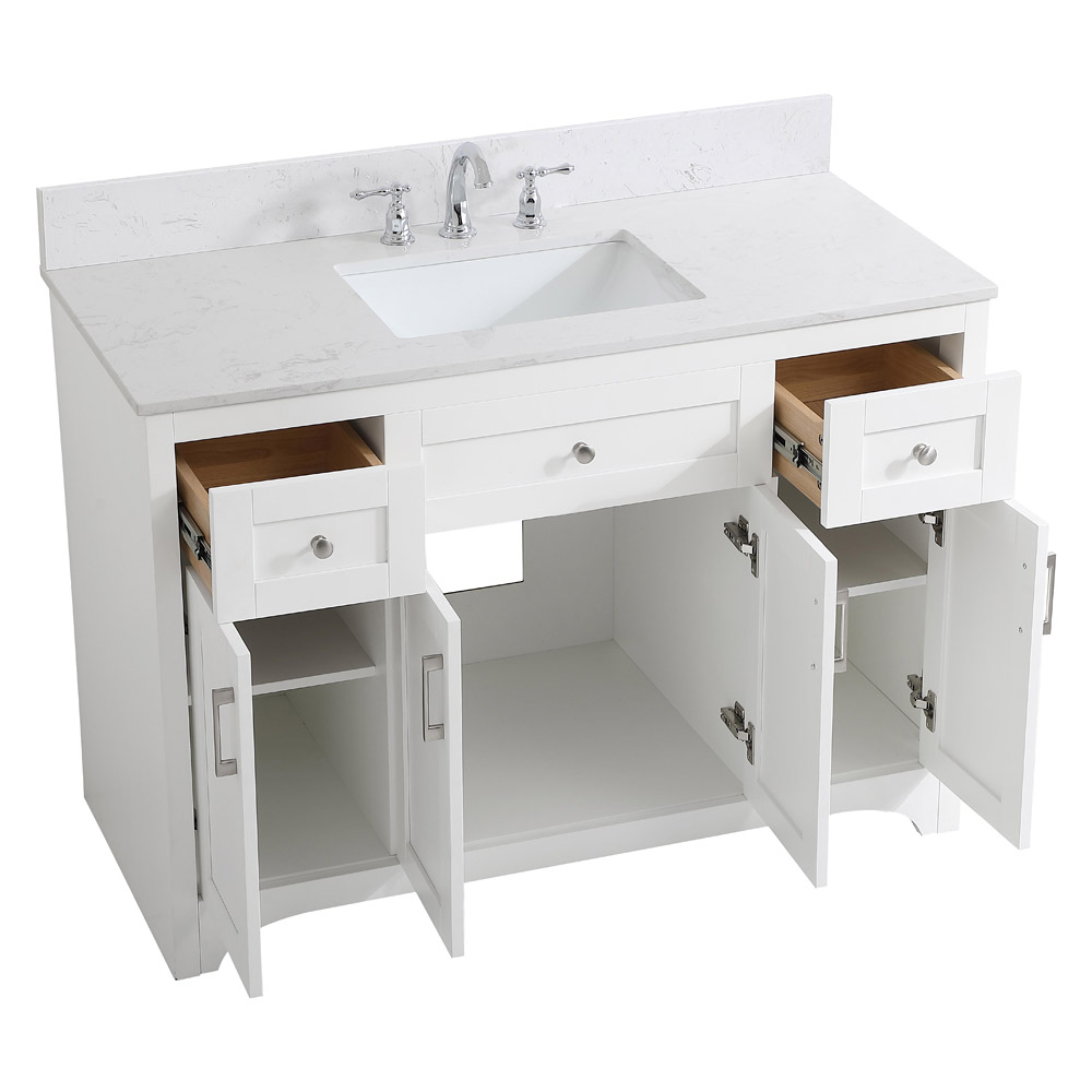 Elegant Bathroom Vanity - White (VF17048WH-BS)