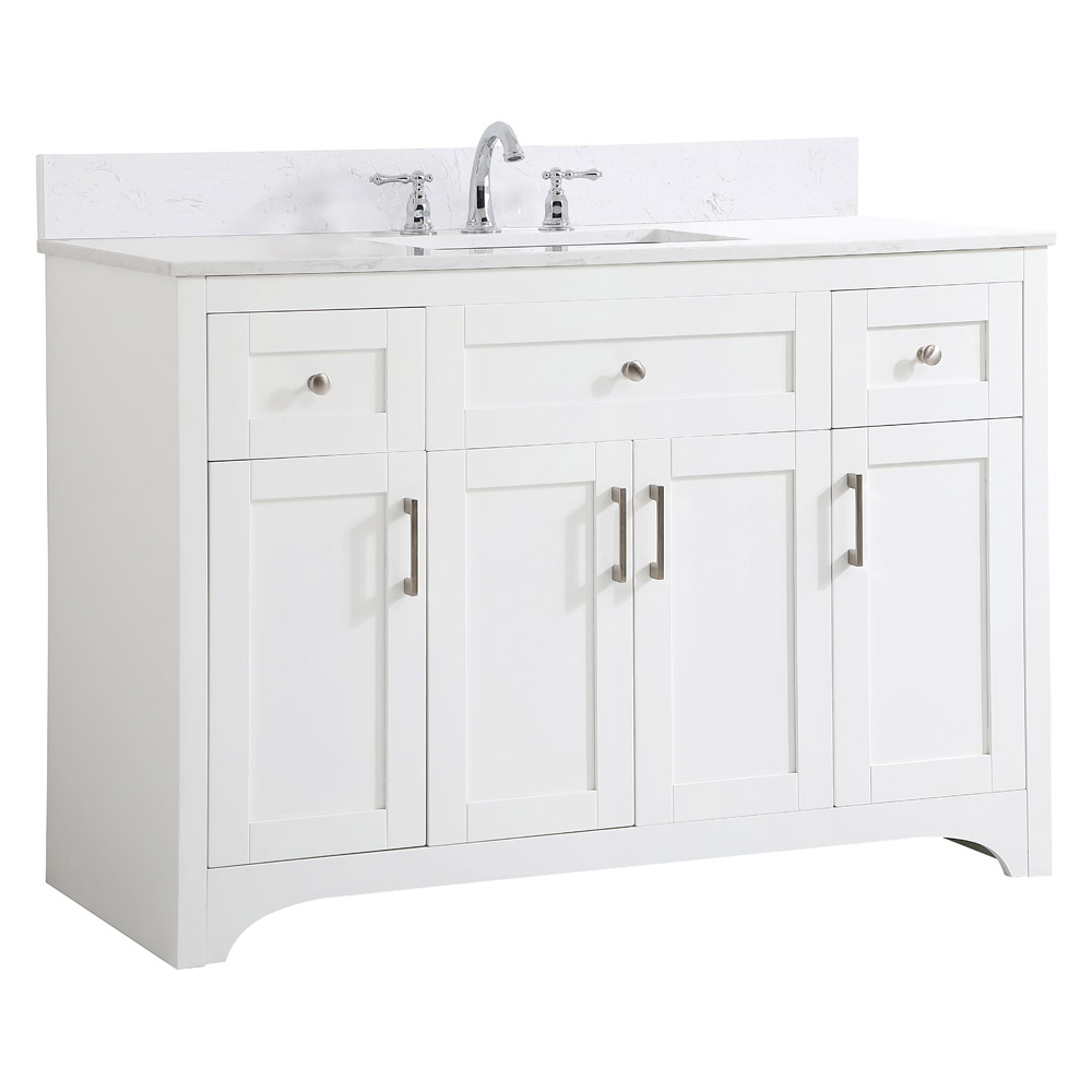 Elegant Bathroom Vanity - White (VF17048WH-BS)