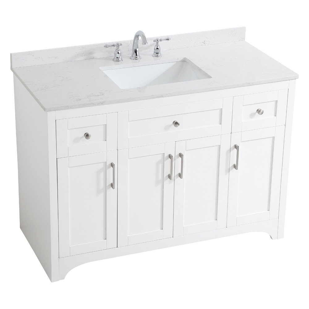 Elegant Bathroom Vanity - White (VF17048WH-BS)