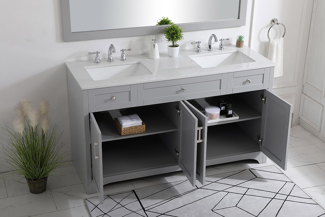 Elegant Bathroom Vanity - Gray (VF17060DGR)