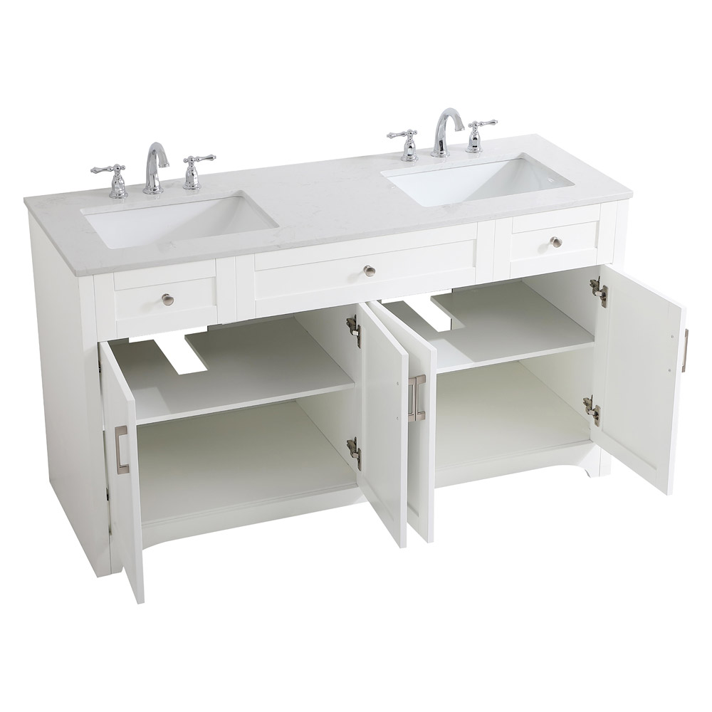 Elegant Bathroom Vanity - White (VF17060DWH)