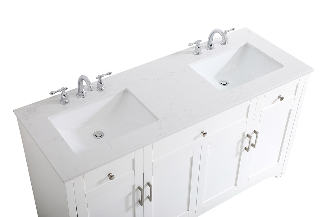 Elegant Bathroom Vanity - White (VF17060DWH)