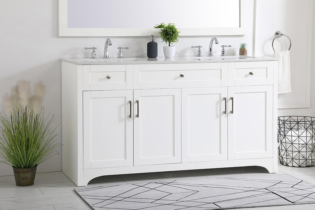 Elegant Bathroom Vanity - White (VF17060DWH)