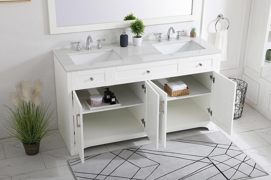 Elegant Bathroom Vanity - White (VF17060DWH)