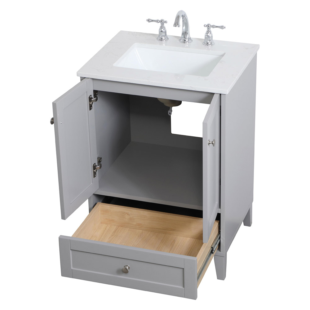 Elegant Bathroom Vanity - Gray (VF18024GR)