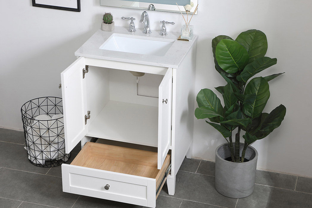 Elegant Bathroom Vanity - White (VF18024WH)