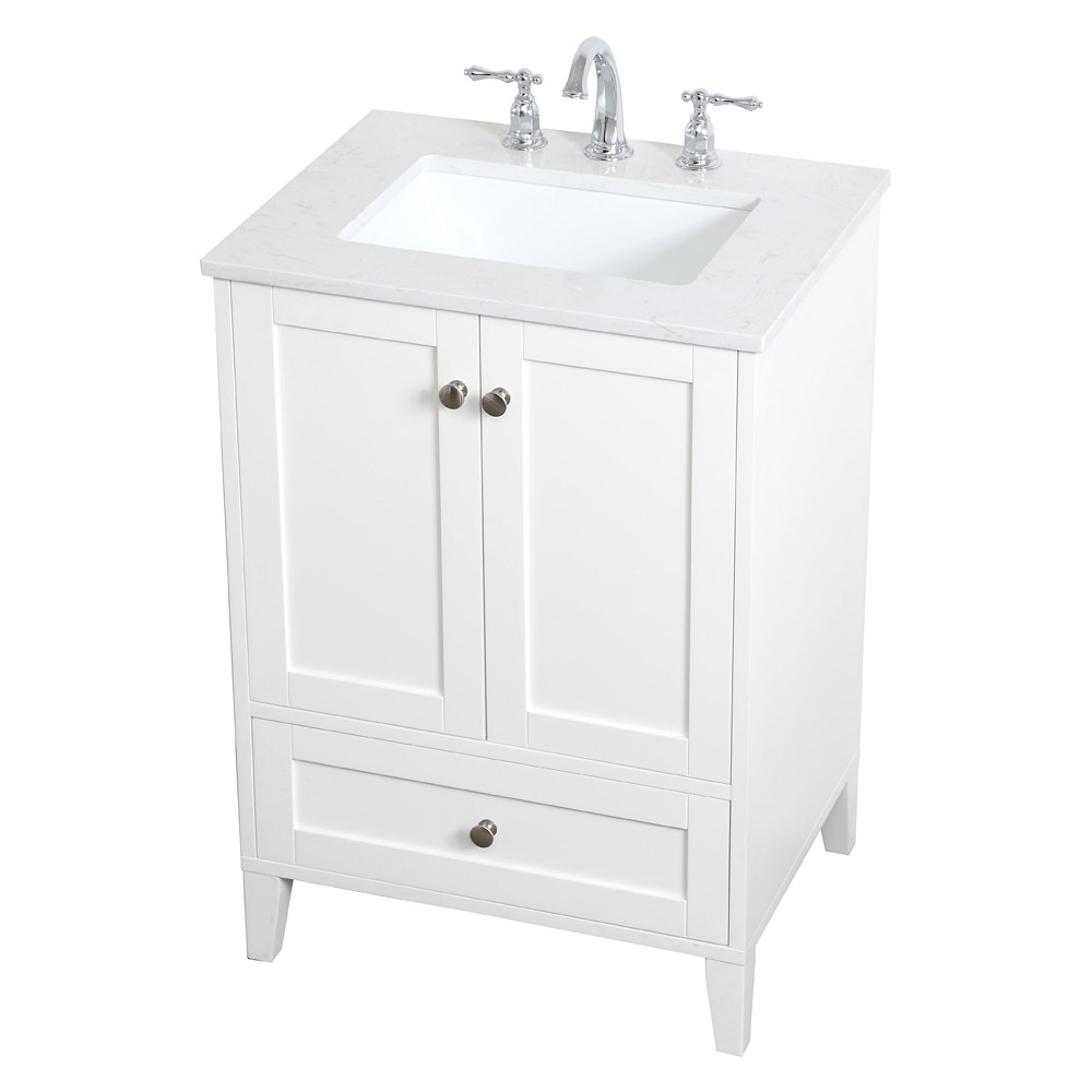 Elegant Bathroom Vanity - White (VF18024WH)