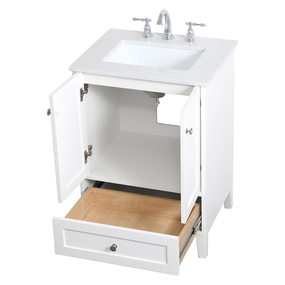 Elegant Bathroom Vanity - White (VF18024WH)