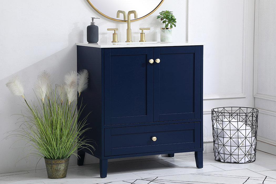 Elegant Bathroom Vanity - Blue (VF18030BL)