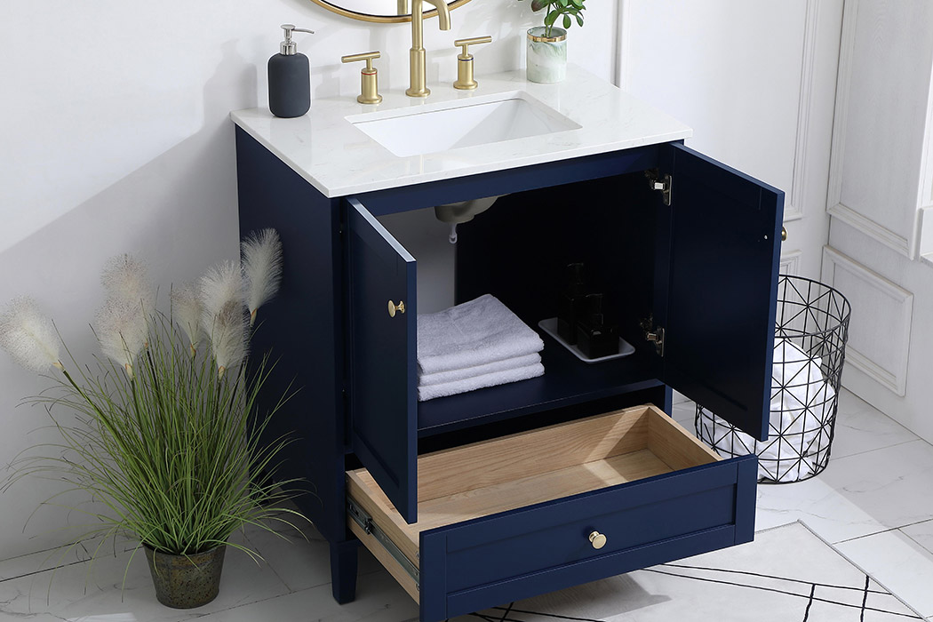 Elegant Bathroom Vanity - Blue (VF18030BL)