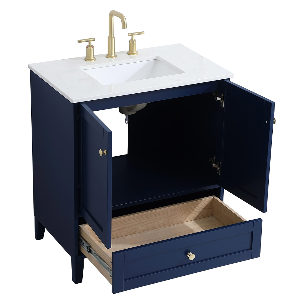 Elegant Bathroom Vanity - Blue (VF18030BL)