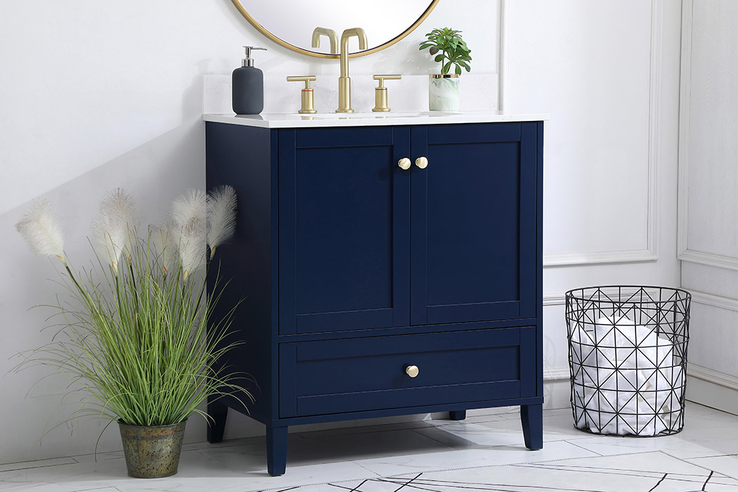 Elegant Bathroom Vanity - Blue (VF18030BL-BS)