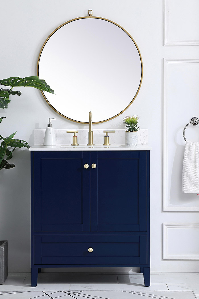 Elegant Bathroom Vanity - Blue (VF18030BL-BS)