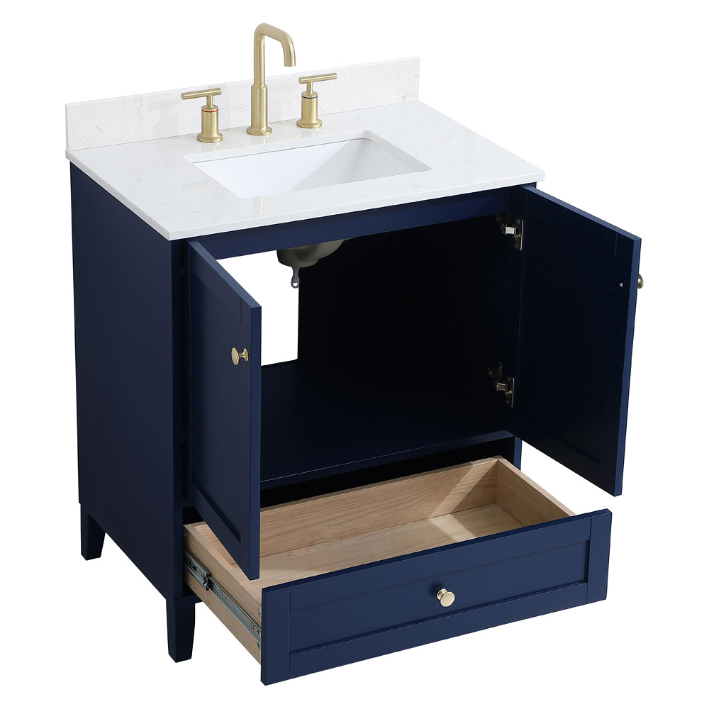 Elegant Bathroom Vanity - Blue (VF18030BL-BS)