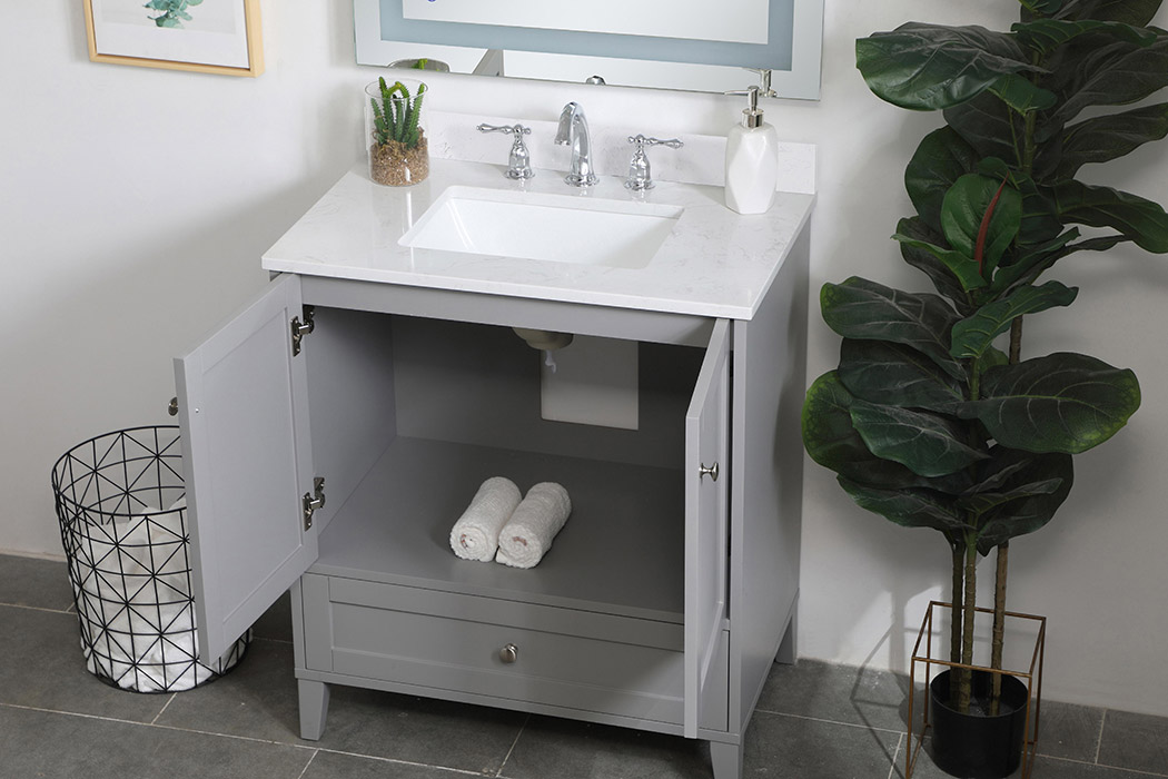 Elegant Bathroom Vanity - Gray (VF18030GR-BS)