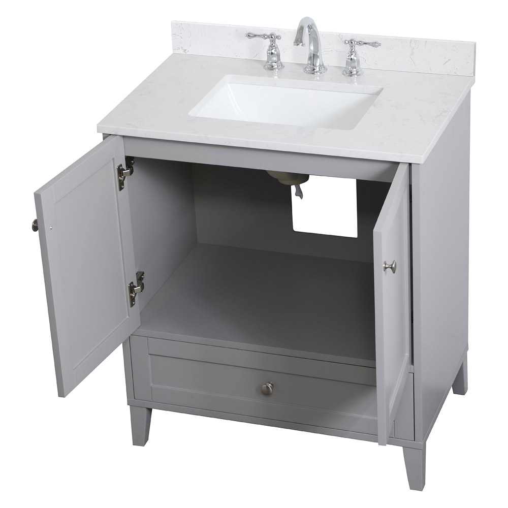 Elegant Bathroom Vanity - Gray (VF18030GR-BS)