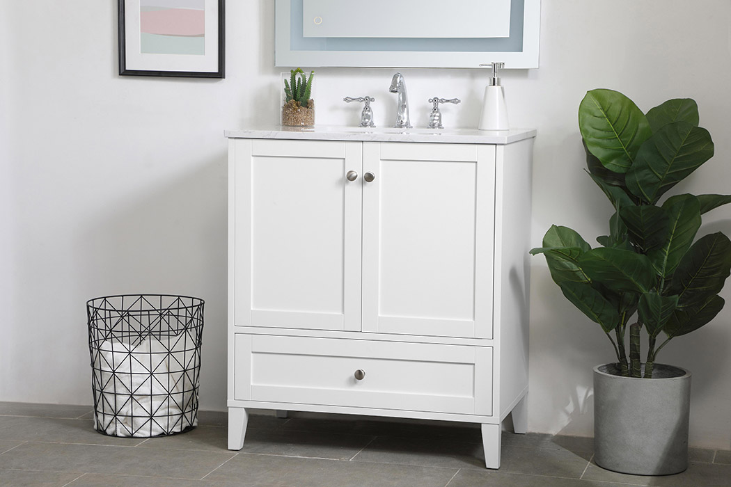 Elegant Bathroom Vanity - White (VF18030WH)