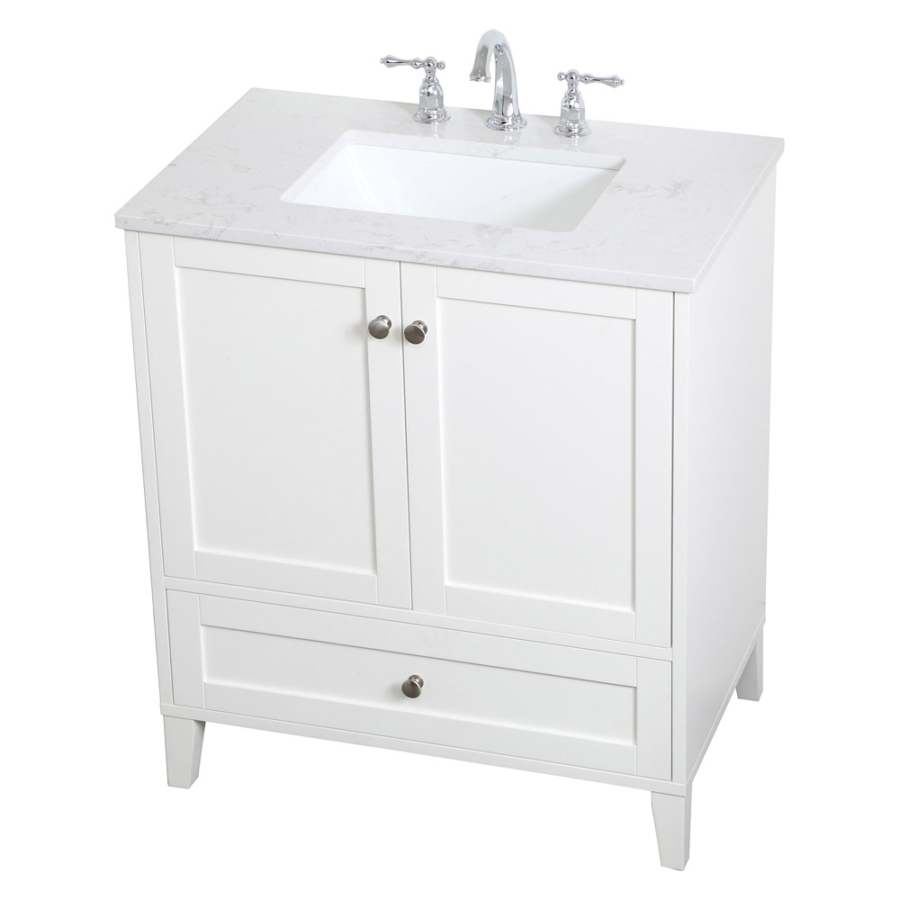 Elegant Bathroom Vanity - White (VF18030WH)