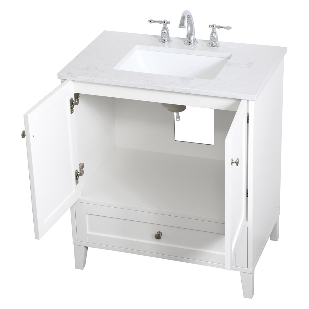 Elegant Bathroom Vanity - White (VF18030WH)