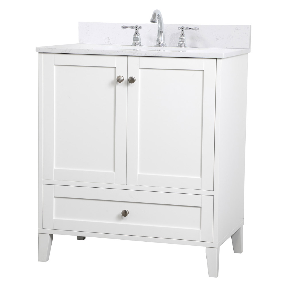 Elegant Bathroom Vanity - White (VF18030WH-BS)