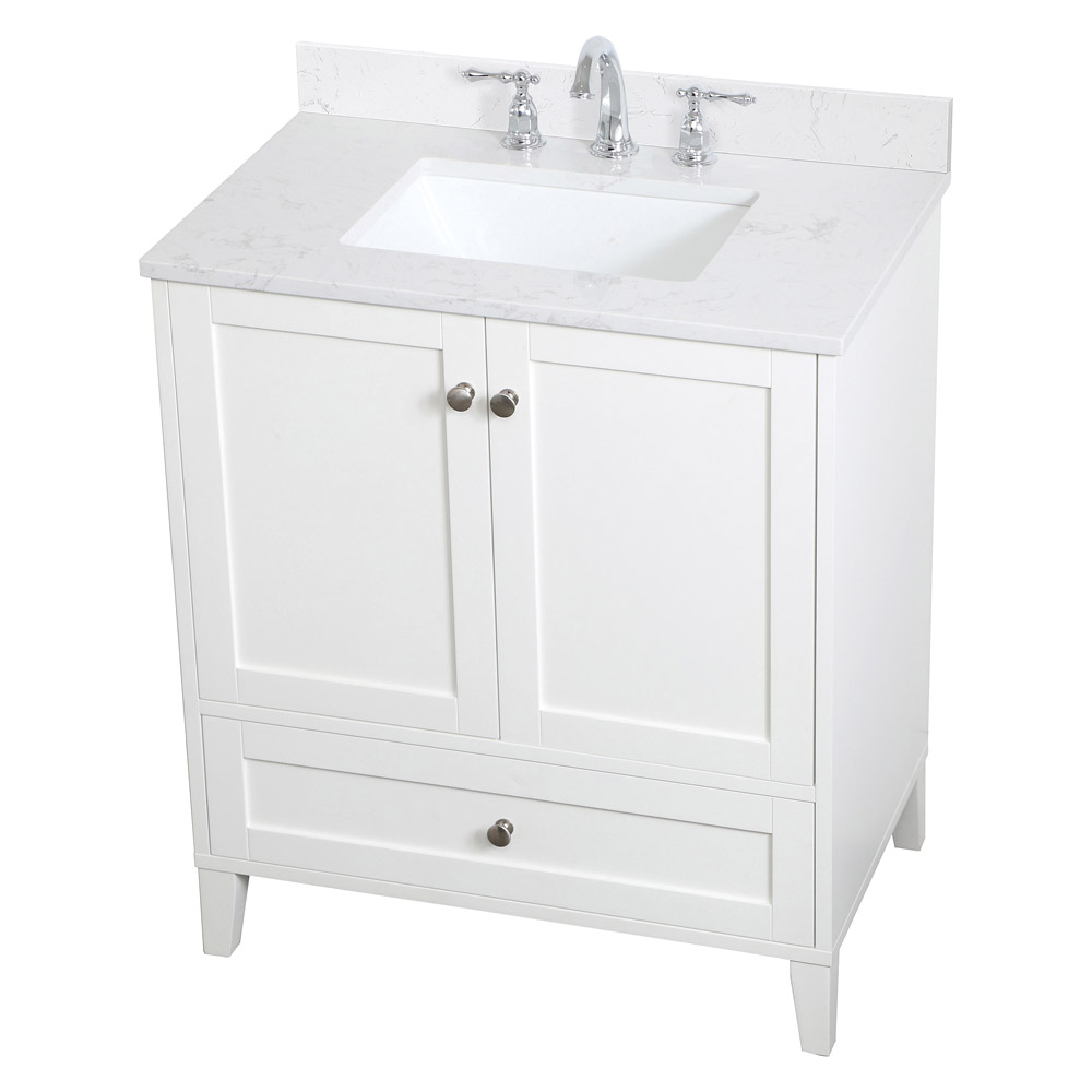 Elegant Bathroom Vanity - White (VF18030WH-BS)