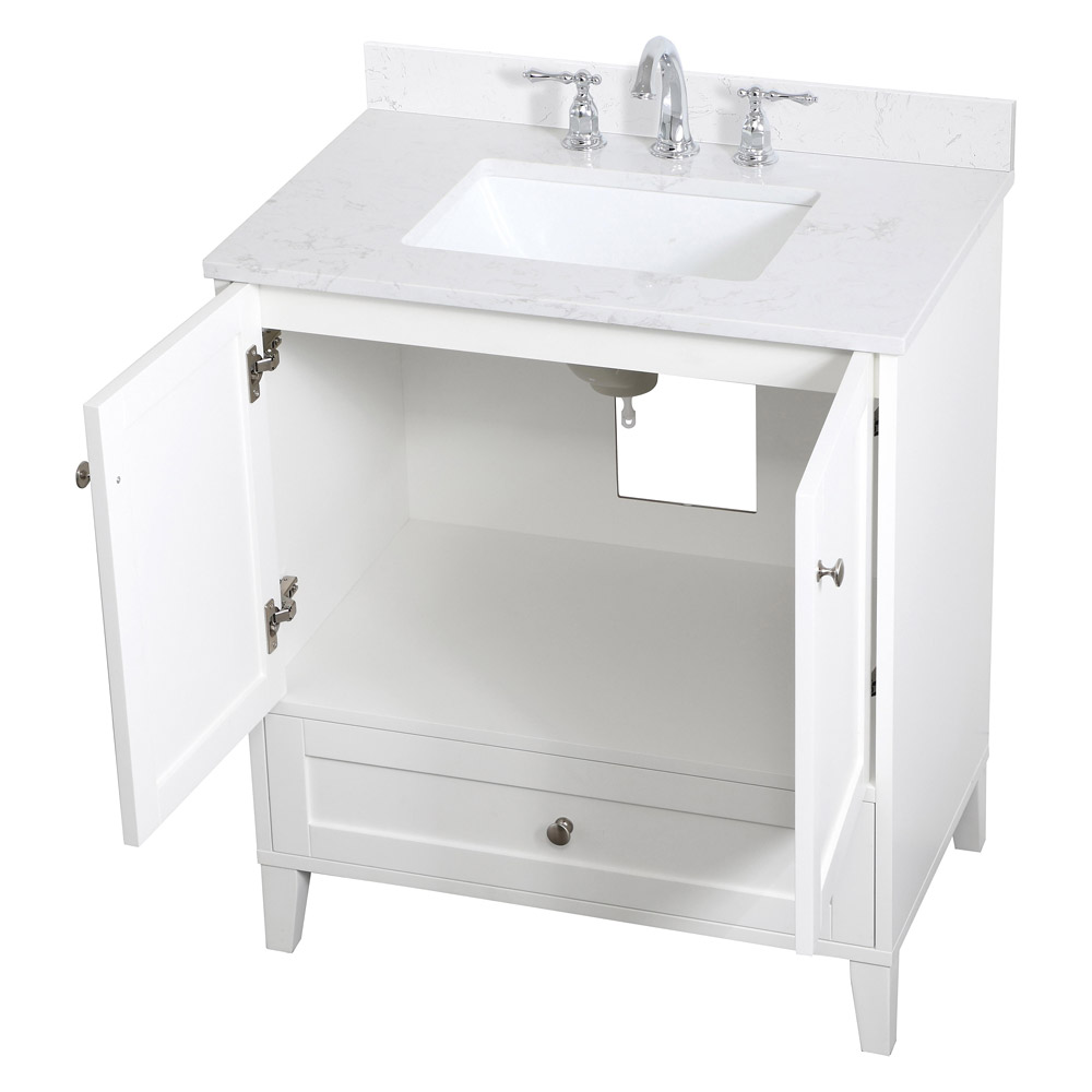 Elegant Bathroom Vanity - White (VF18030WH-BS)