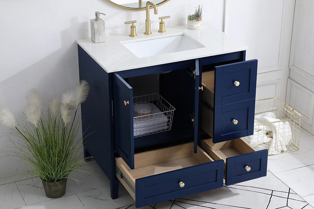 Elegant Bathroom Vanity - Blue (VF18036BL)