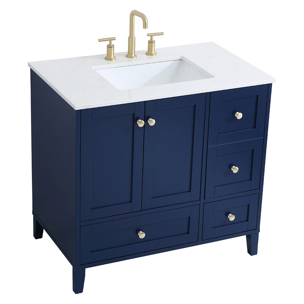 Elegant Bathroom Vanity - Blue (VF18036BL)