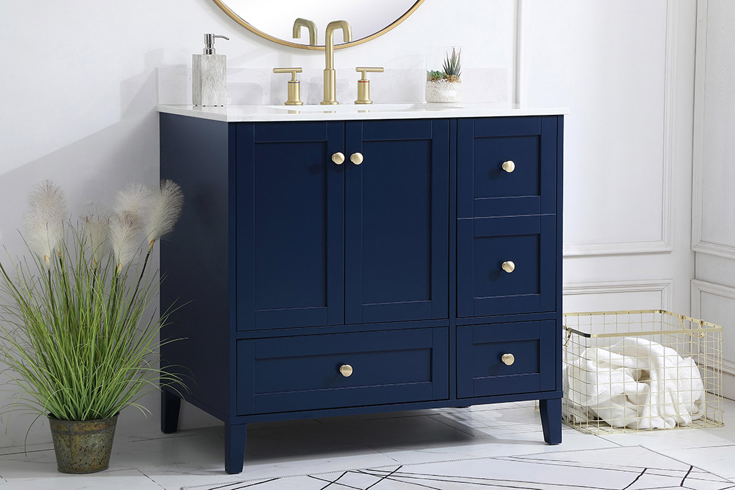 Elegant Bathroom Vanity - Blue (VF18036BL-BS)