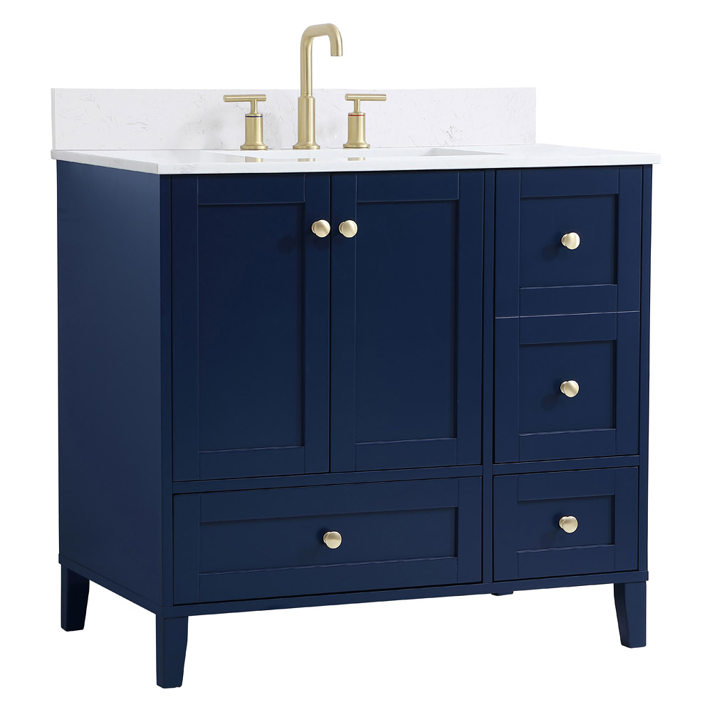 Elegant Bathroom Vanity - Blue (VF18036BL-BS)