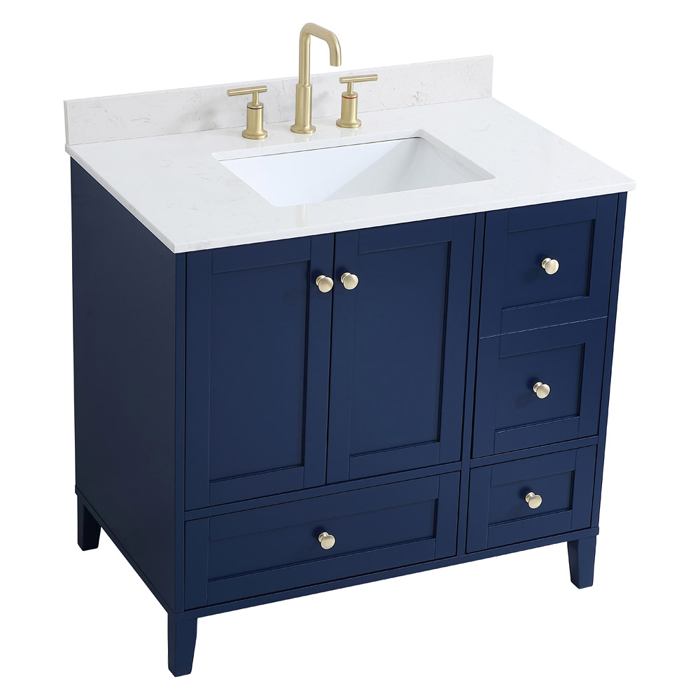 Elegant Bathroom Vanity - Blue (VF18036BL-BS)