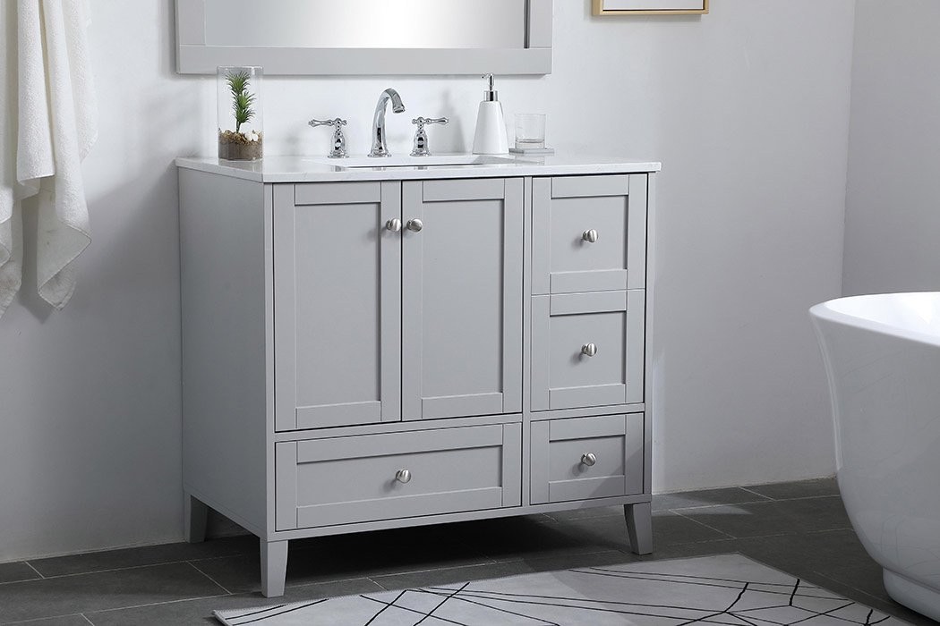 Elegant Bathroom Vanity - Gray (VF18036GR)