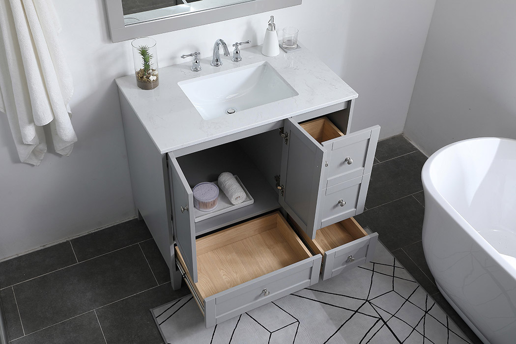 Elegant Bathroom Vanity - Gray (VF18036GR)