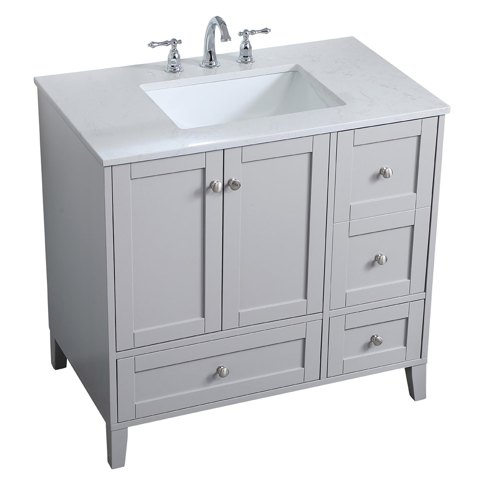 Elegant Bathroom Vanity - Gray (VF18036GR)