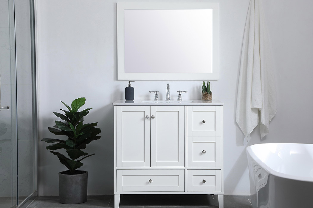 Elegant Bathroom Vanity - White (VF18036WH)