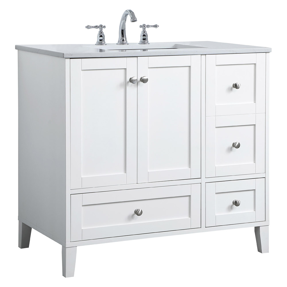 Elegant Bathroom Vanity - White (VF18036WH)