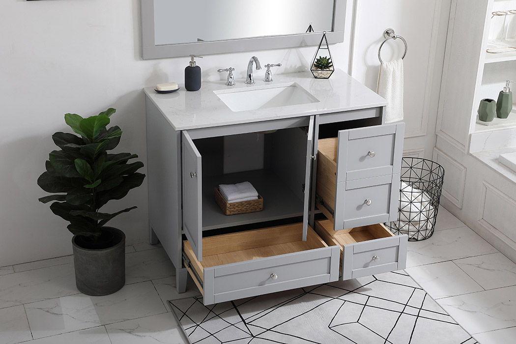 Elegant Bathroom Vanity - Gray (VF18042GR)