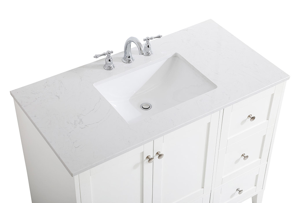 Elegant Bathroom Vanity - White (VF18042WH)