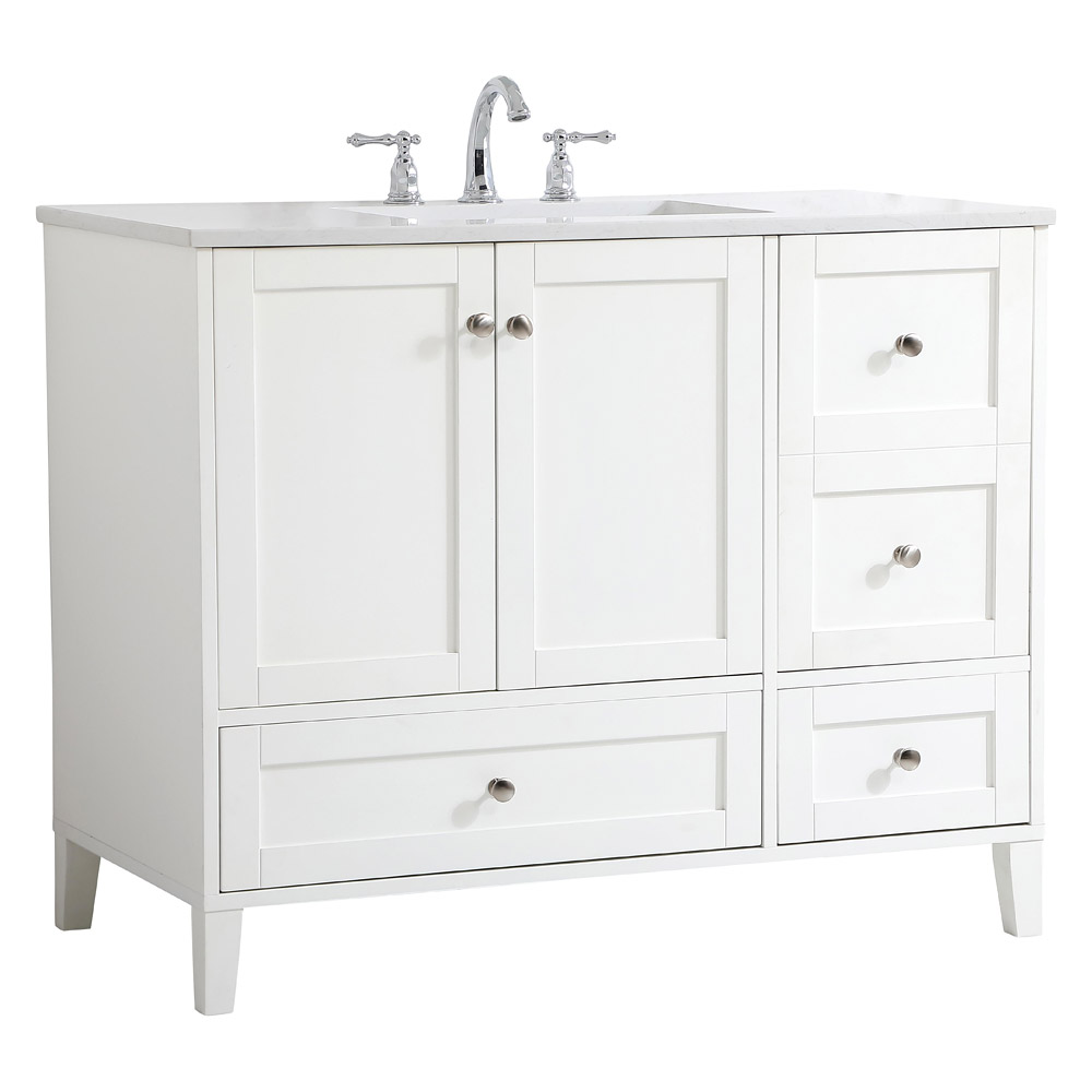 Elegant Bathroom Vanity - White (VF18042WH)