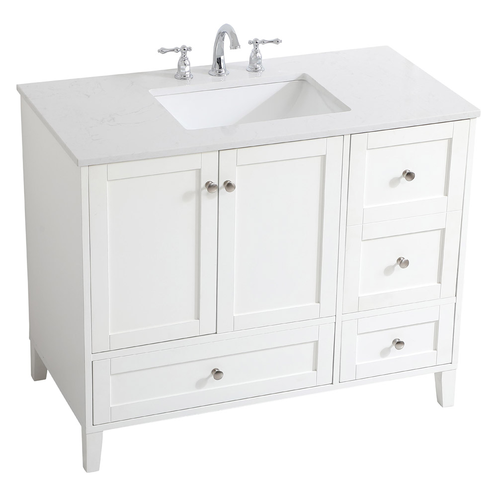 Elegant Bathroom Vanity - White (VF18042WH)