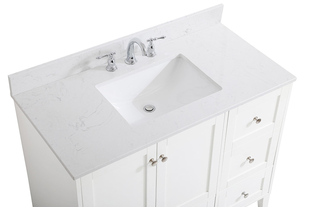 Elegant Bathroom Vanity - White (VF18042WH-BS)